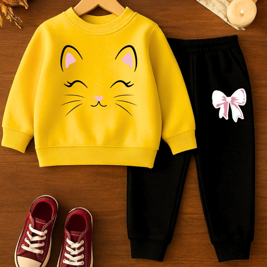 Trendy Kids Tracksuit Set | Premium Fleece Sweatshirt & Trouser | Stylish Winter Wear for Boys & Girls