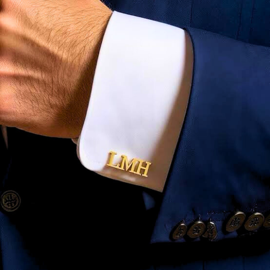 Custom 2 Letter Initial Cufflinks | Personalized Engraved Cufflinks for Men Premium Gift for Him