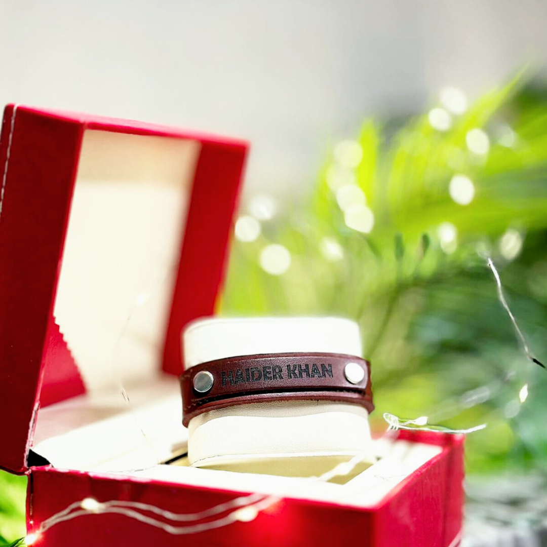 Custom Engraved Leather Band – Premium Cowhide Bracelet for Everyday Style