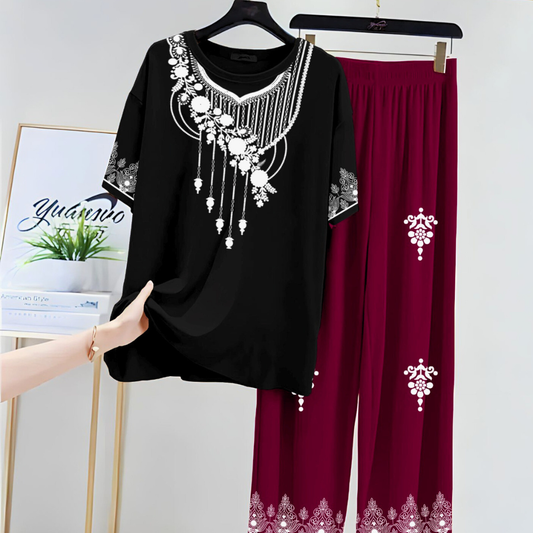 Cotton Jersey Night Suit with Flapper for Women | Stylish Sleepwear Set | Trendy Night Dress for Girls – M, L, XL