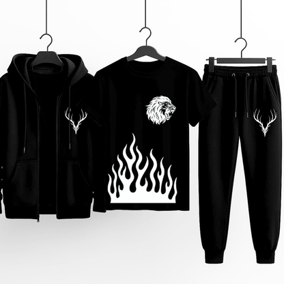 3-Piece Winter Combo (Hoodie + T-Shirt + Trouser) | Stylish & Comfortable Outfit