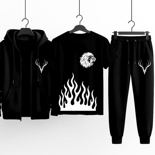 3-Piece Winter Combo (Hoodie + T-Shirt + Trouser) | Stylish & Comfortable Outfit