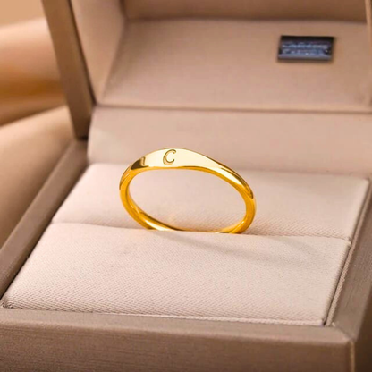 Custom Name & Letter Ring – Adjustable A–Z Initial Fashion Jewelry | Silver & Gold Personalized Gift