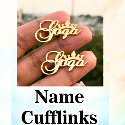 Customized Name Cufflinks | Engraved in English & Urdu | Luxury Gold/Silver Finish