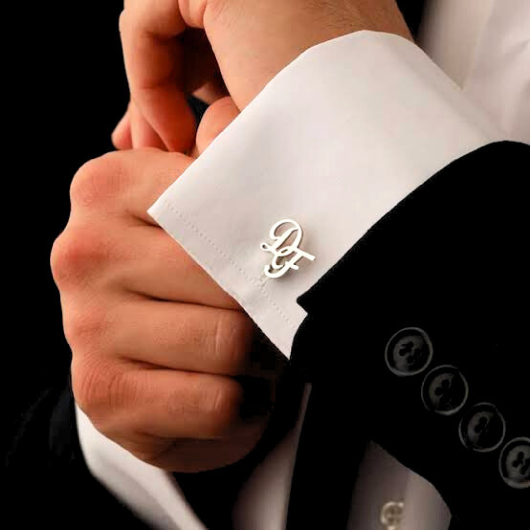 Custom 2 Letter Initial Cufflinks | Personalized Engraved Cufflinks for Men  Premium Gift for Him