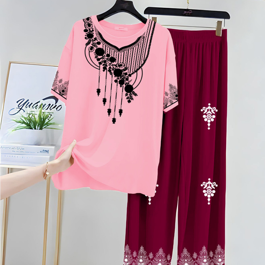 Cotton Jersey Night Suit with Flapper for Women | Stylish Sleepwear Set | Trendy Night Dress for Girls – M, L, XL