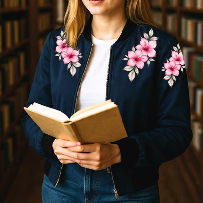 Women’s Fleece Bomber Jacket – Trendy Zipper Outerwear for Everyday Style