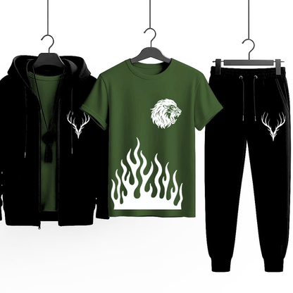 3-Piece Winter Combo (Hoodie + T-Shirt + Trouser) | Stylish & Comfortable Outfit