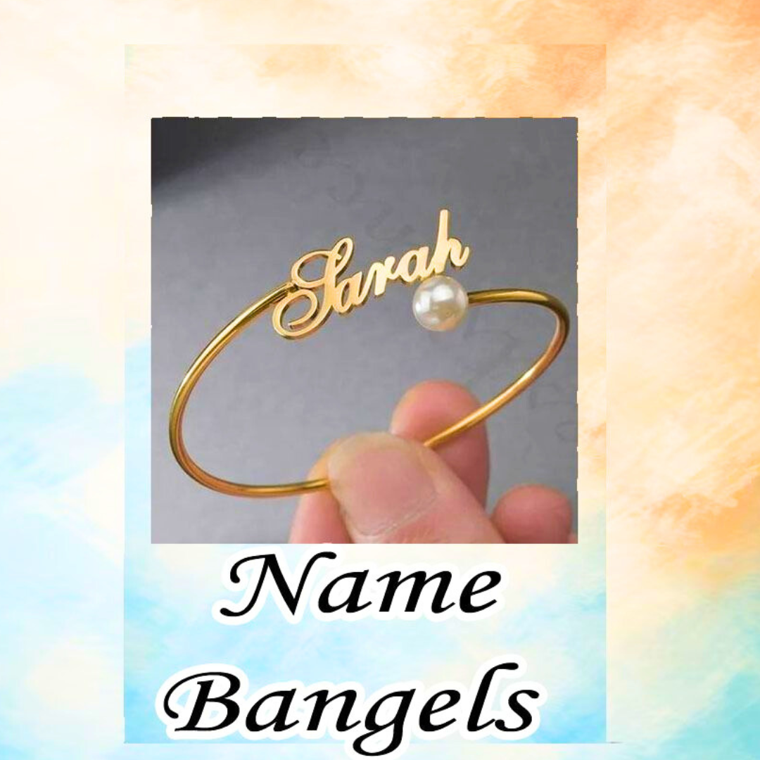 Customized Hand Cuff Bangles for Women – Gold & Silver | Personalized Name Bracelet with Premium Gift Box
