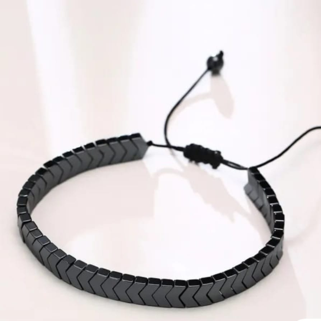 Midnight Vibe Chevron Bracelet – Adjustable Unisex Statement Piece