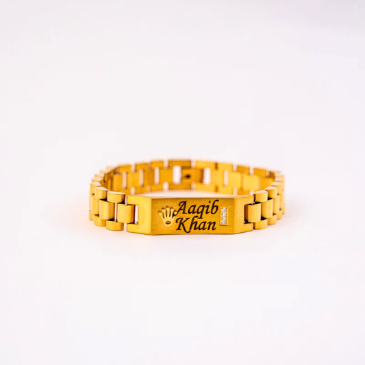 Rolex Inspired Men’s Bracelet – Personalized Name Engraving