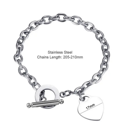 Heart Charm Chain Bracelet – Classic Elegance in Gold & Silver