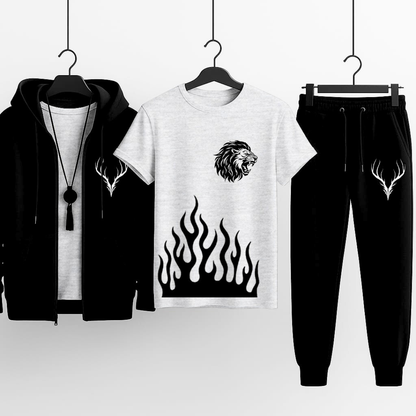 3-Piece Winter Combo (Hoodie + T-Shirt + Trouser) | Stylish & Comfortable Outfit