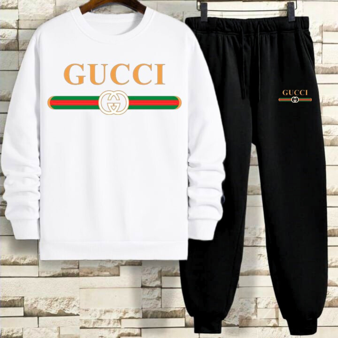 Men’s Black & White Tracksuit | Streetwear Comfort Meets Luxury Warmth