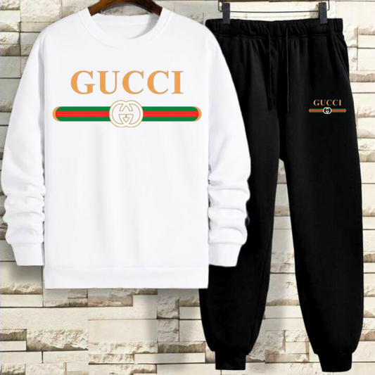 Men’s Black & White Tracksuit | Streetwear Comfort Meets Luxury Warmth