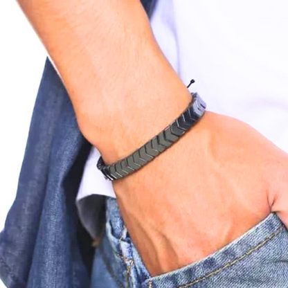 Midnight Vibe Chevron Bracelet – Adjustable Unisex Statement Piece