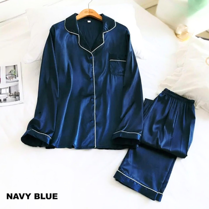 Premium Silk Piping Tracksuit | Stylish Shirt & Trouser Set  Perfect Elegant Look