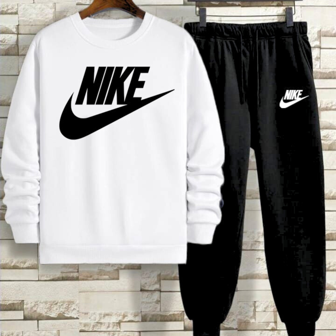 Men’s Black & White Tracksuit | Streetwear Comfort Meets Luxury Warmth