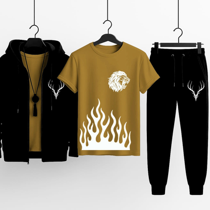 3-Piece Winter Combo (Hoodie + T-Shirt + Trouser) | Stylish & Comfortable Outfit