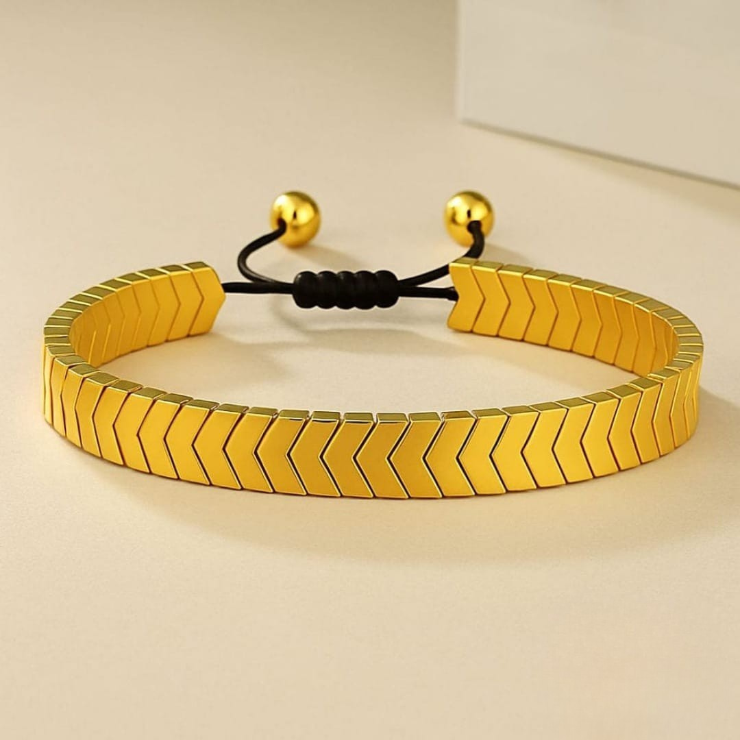 Midnight Vibe Chevron Bracelet – Adjustable Unisex Statement Piece