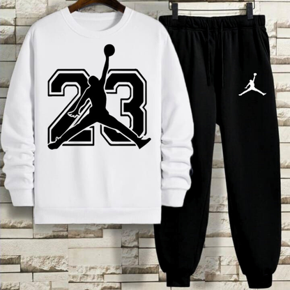 Men’s Black & White Tracksuit | Streetwear Comfort Meets Luxury Warmth