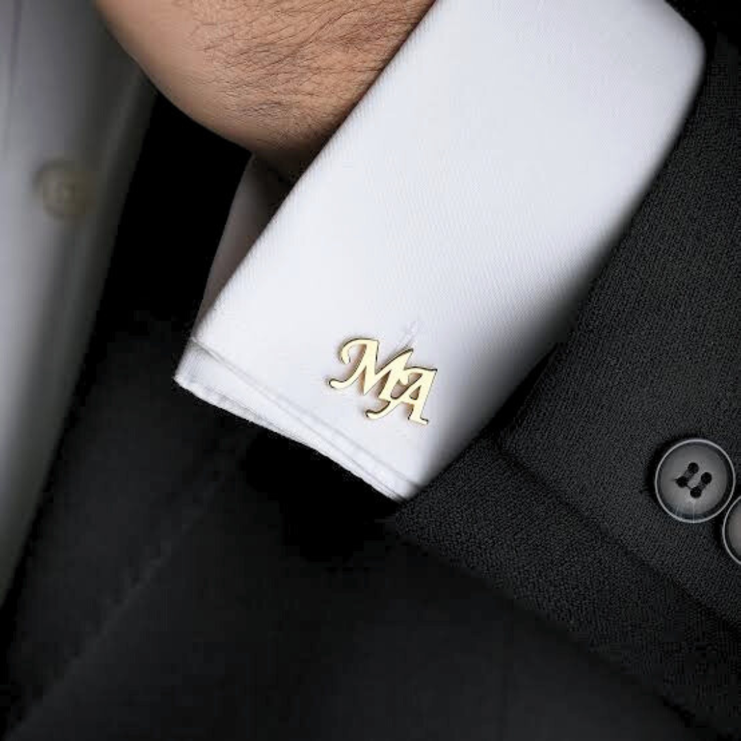 Custom 2 Letter Initial Cufflinks | Personalized Engraved Cufflinks for Men  Premium Gift for Him