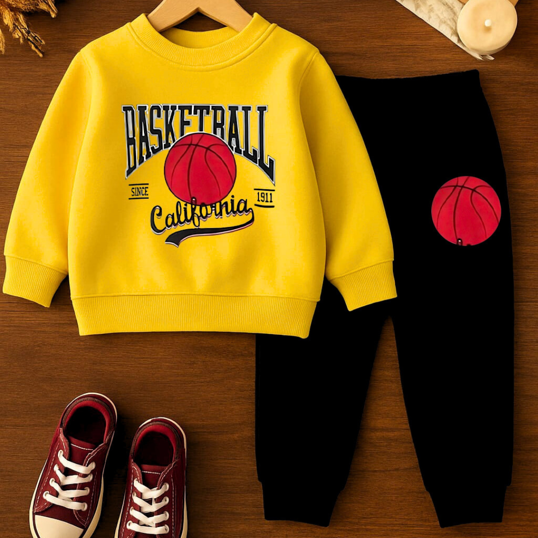 Trendy Kids Tracksuit Set  | Premium Fleece Sweatshirt & Trouser | Stylish Winter Wear for Boys & Girls