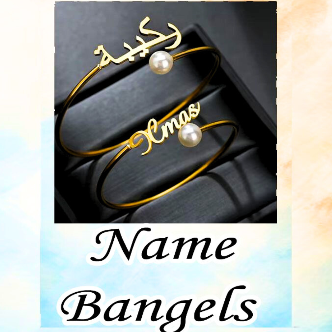 Customized Hand Cuff Bangles for Women – Gold & Silver | Personalized Name Bracelet with Premium Gift Box