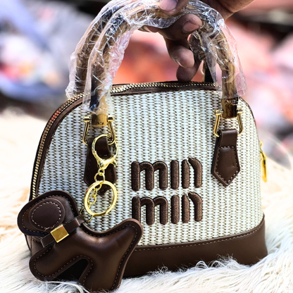 Luxury Handi Style Bag | Wooden Handle & Long Belt | Trendy Elegant Design